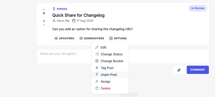 Announcing Pinned feedback