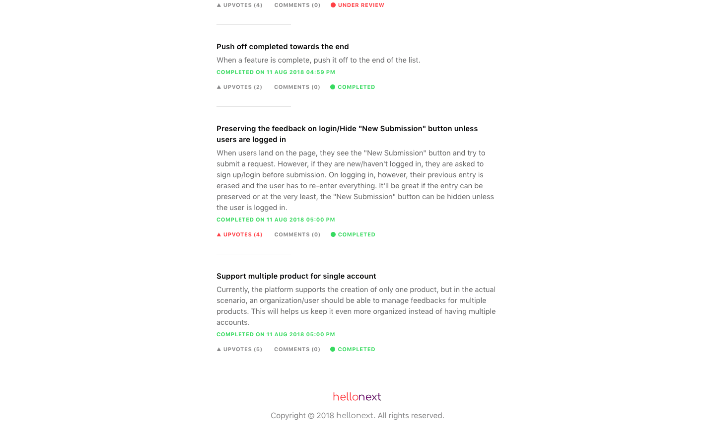 New updates to Hellonext customer feedback tool