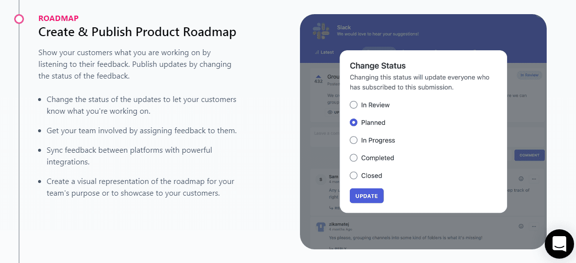Customer feature request management tool