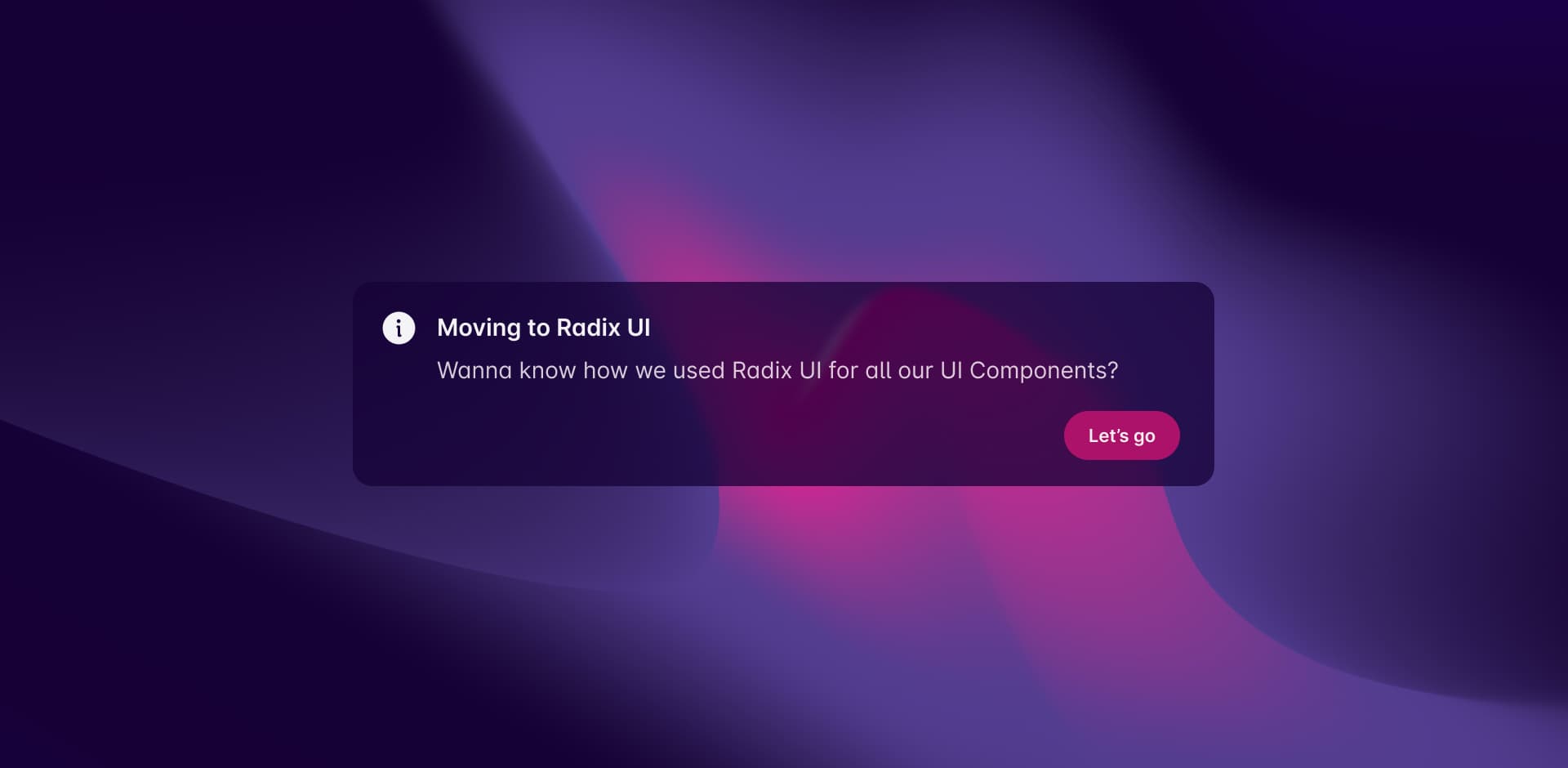 Gradually Moving to Radix UI