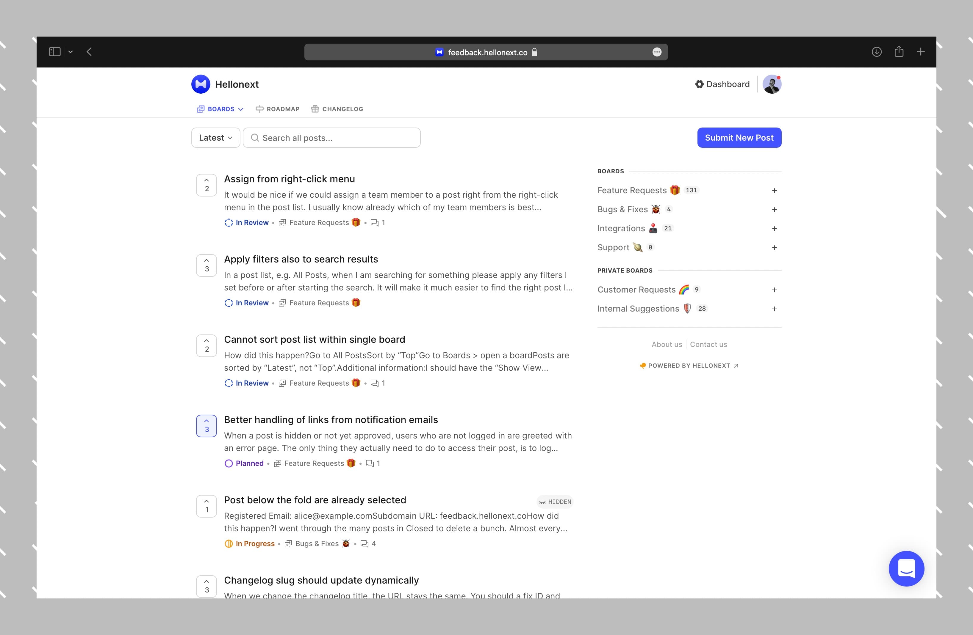 Canny Alternative for User Feedback
