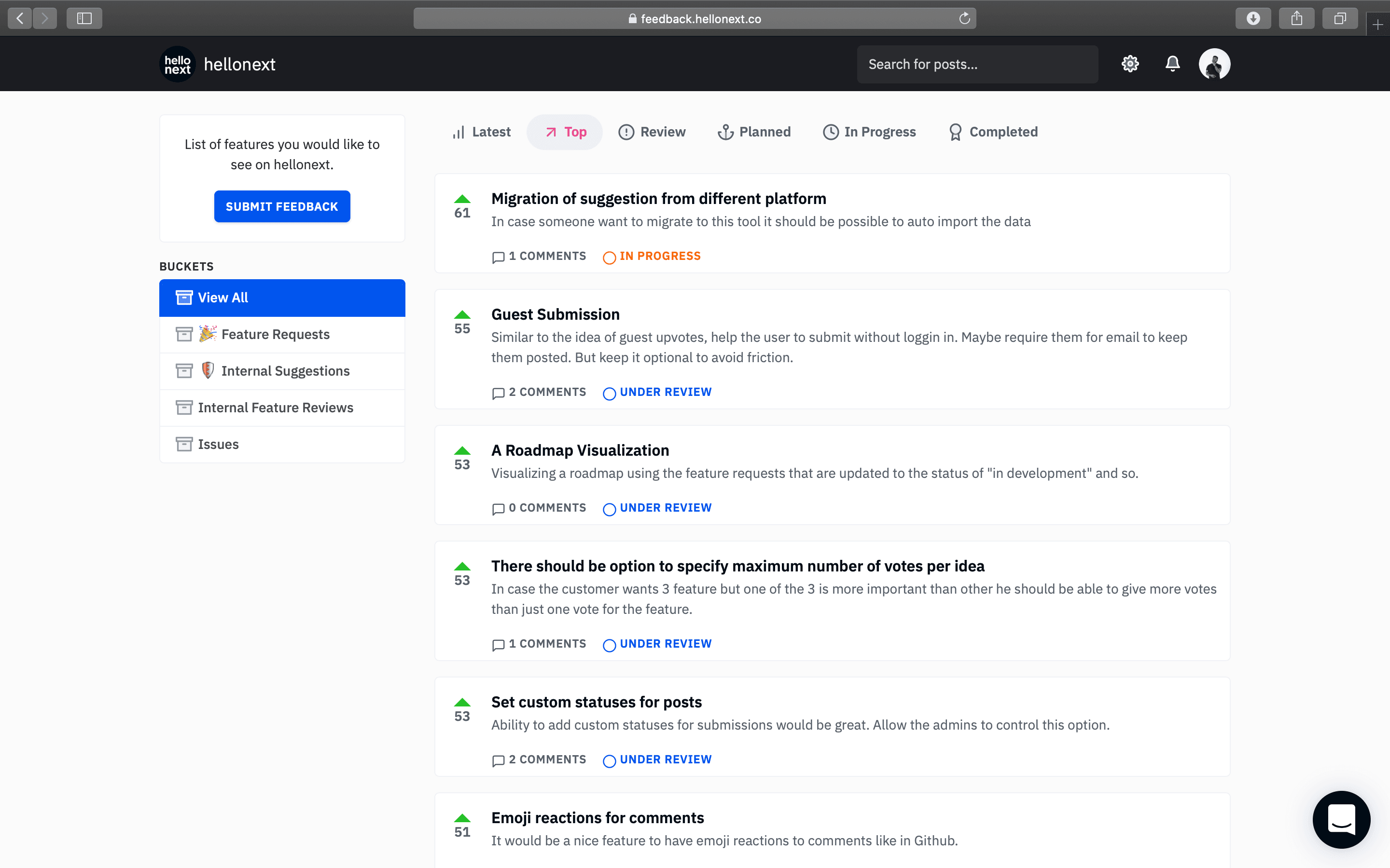 Hellonext canny alternative
