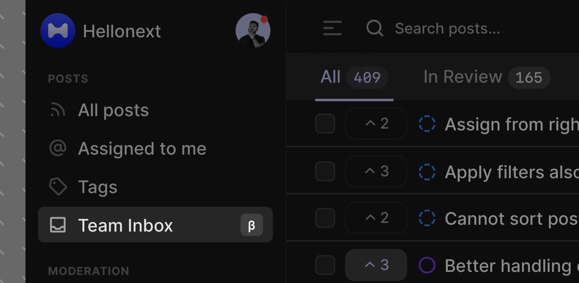 Shared Team Inbox for Customer Feedback Management