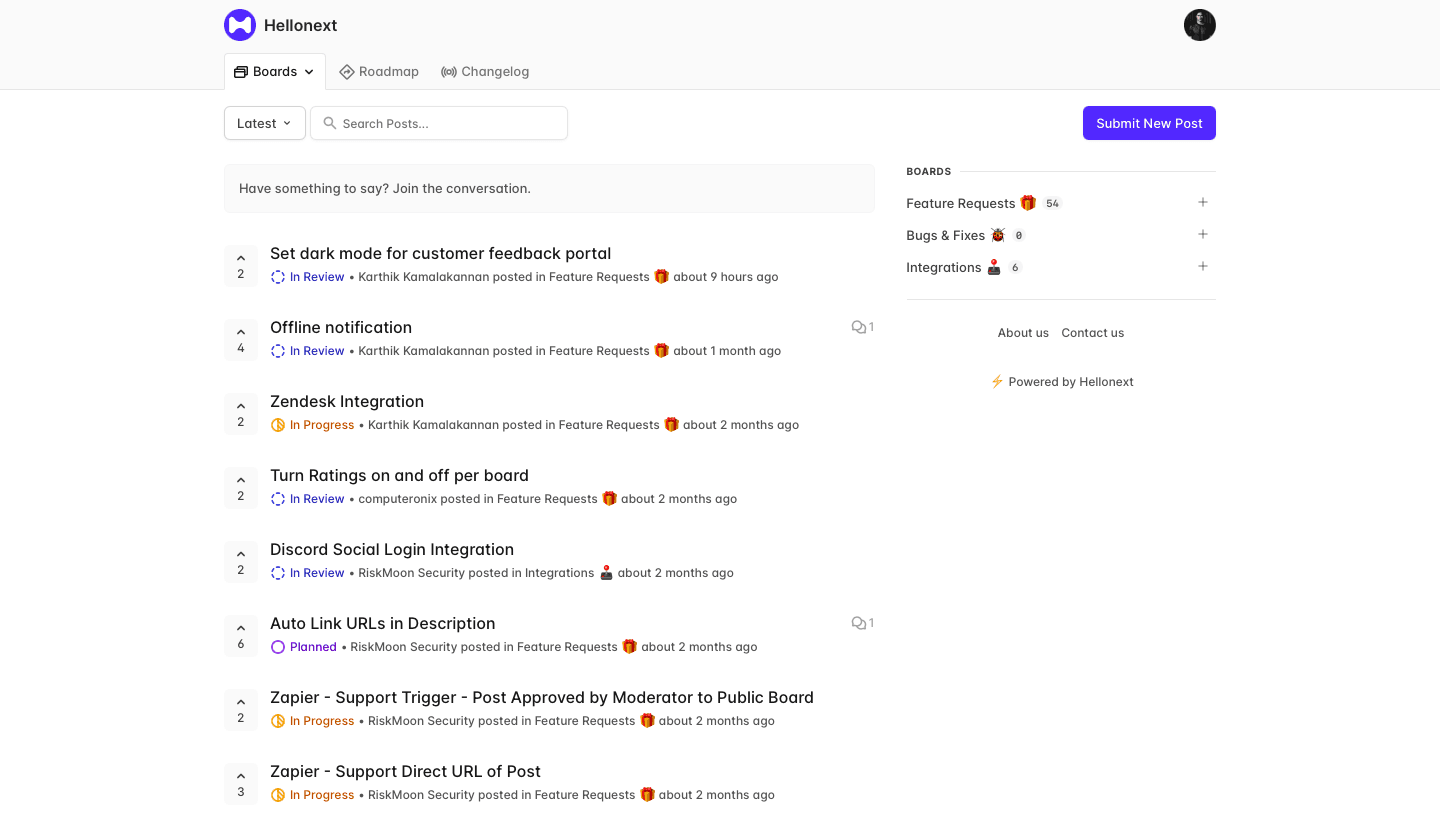Hellonext Feedback Management Tool