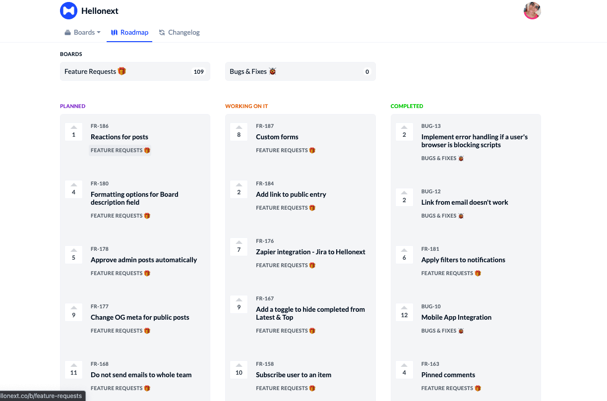 Product Roadmap View on Kanban
