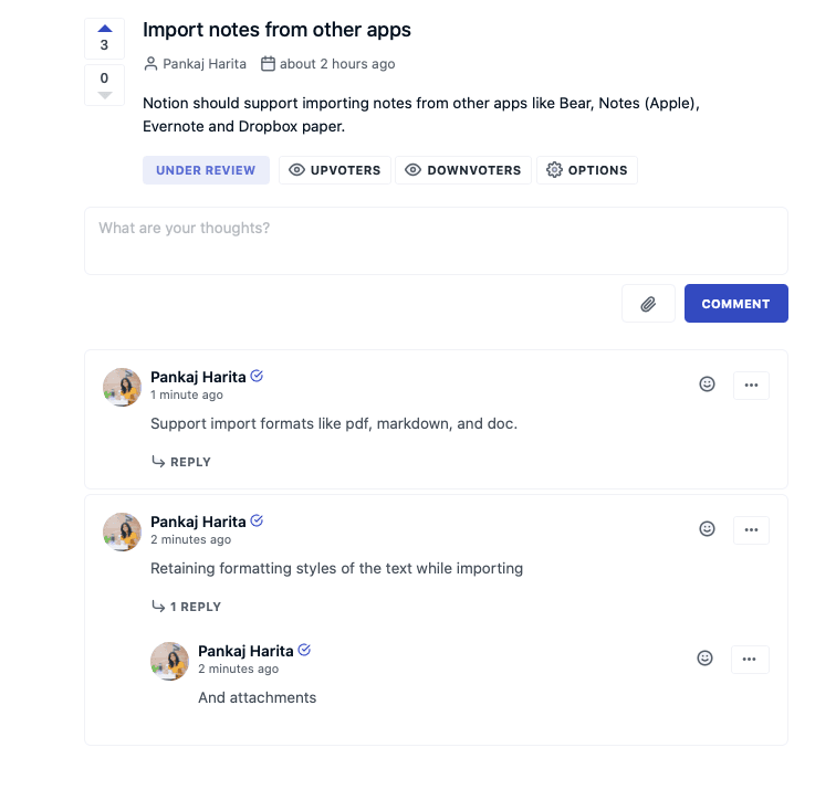 Merge two duplicate feedback into one