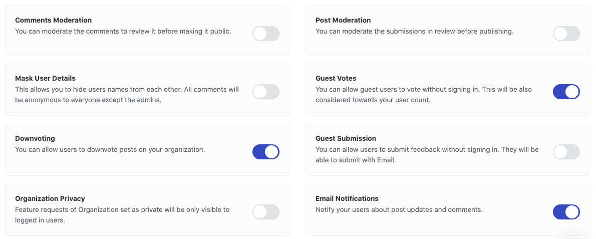 Customer feature voting tool design