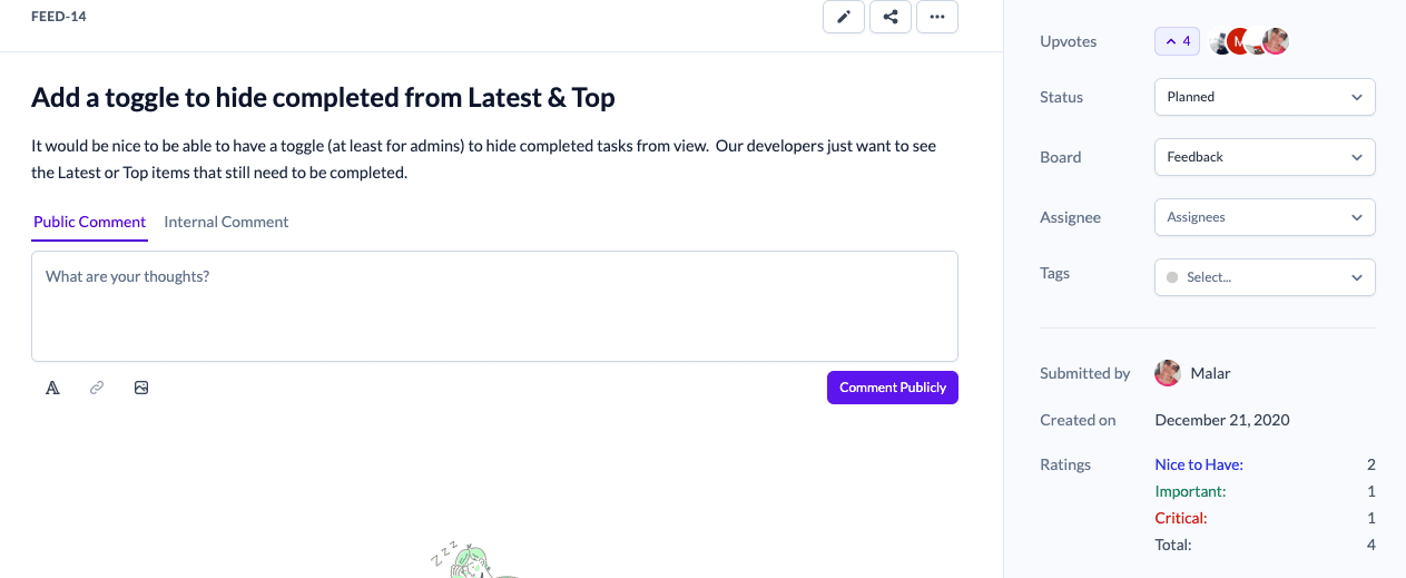 Showcasing a tool like Hellonext for user feedback