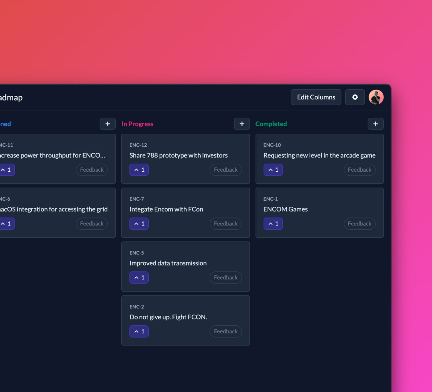 Roadmap grid